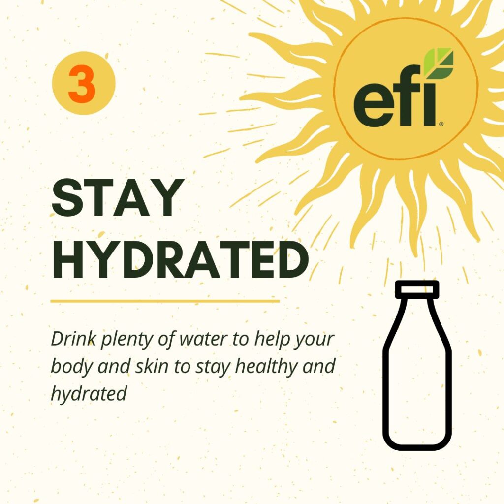 Infographic with steps to stay safe from sun