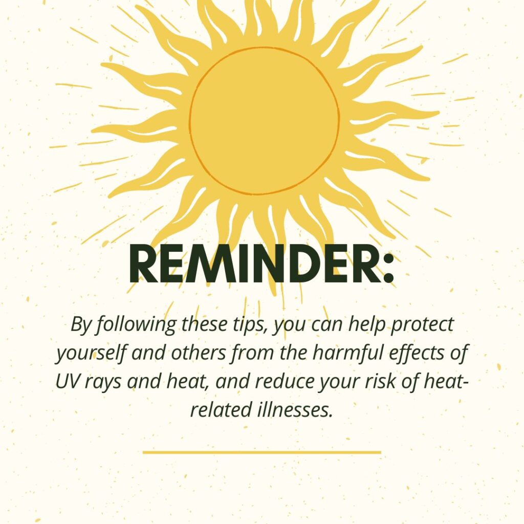 Infographic with steps to stay safe from sun