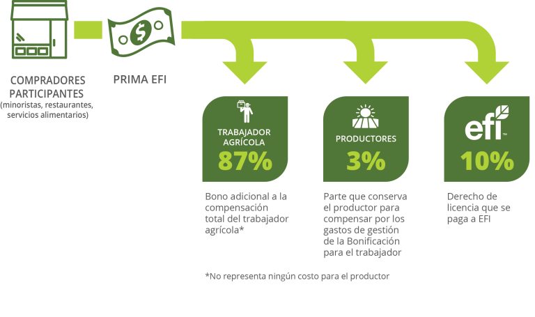green graphic explaining the certification premium in spanish