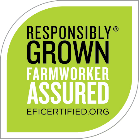Responsibly Grown Farmworker Assured label on EFI certified produce