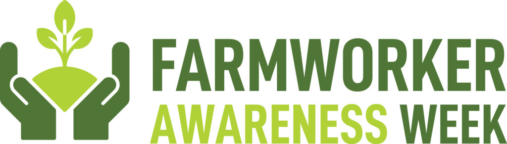 Farmworker awareness week logo with green letters